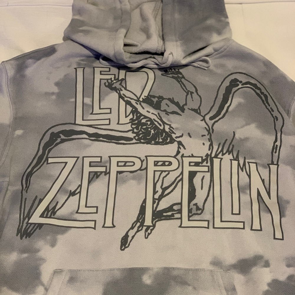 Classic Band Logo Graphic Hoodie - Gray Tie-Dye
